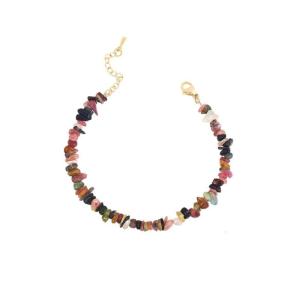 Natural Stone Bracelet for Trendy Women Handmade Tourmaline Baroque Styles Gifts Set Adjustable Bangle