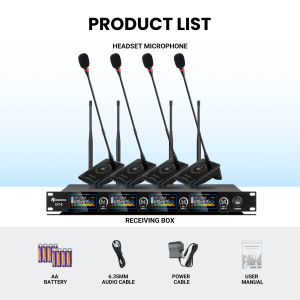 Wireless Microphone UHF 2 Channels 100M/328FT Audio 6.35mm /XLR Jack Support Audio Mixer or Power Amplifier For Karaoke videoke mic l mike for Stage DJ Church Wedding
