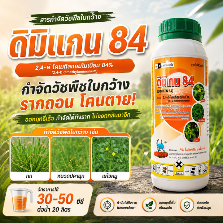 ดิมิเกน84 2,4-ดี ไดเมทิลแอมโมเนียม กำจัดวัชพืช ประสิทธิภาพสูง
