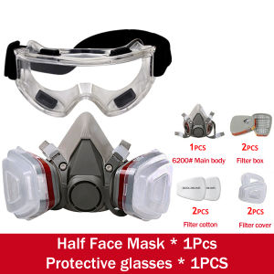 TIHOLE KN95 Reusable Full Half Face Mask with Activated Carbon Filter face shield for adult Topeng Gas pelindung muka cover Perindustrian Tahan Lama Penapis Berbilang Lapisan Sesuai untuk Kerja Kimia Pengecatan