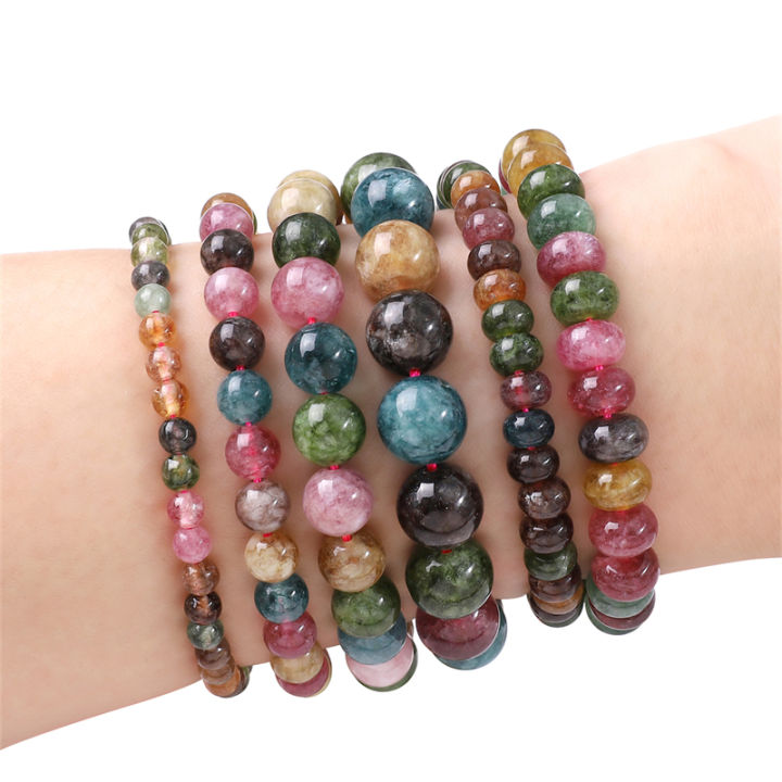 38cm/Strand 4/6/8/10mm Rainbow Colorful Tourmaline Round Beads Synthetic  Stone Beads For Necklace Bracelet DIY Jewelry Making Accessories Lazada PH