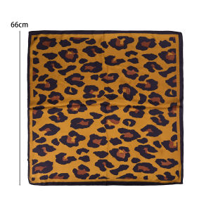 Luxury Women Leopard Print Square Hijab Scarf Fashion Paisley Silk Scarf Womens Stole Collar Headscarf Bandanna Shawl Hijab Smooth Scarves Saudi National Day Gifts For Women