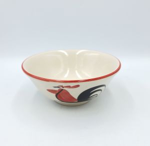 ถ้วย ชาม ถ้วยเซรามิค ถ้วยลายไก่ ถ้วยตราไก่ ขอบแดง  ขนาด 5 นิ้ว