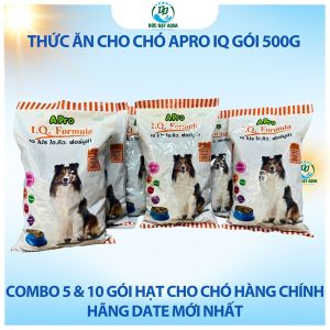 thức ăn cho chó apro IQ gói 500g - COMBO 5 & 10 gói hạt cho chó hàng chính hãng date mới nhất