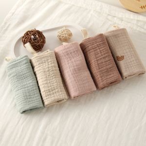 ZENO 3/5Pcs Soft Baby Cotton Washcloth 6-Layer Pure Cotton Absorbent Newborn Burp Cloth High Quality Baby Towels Square Towels