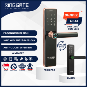 {Synchronized Model} Include Installation -SINGGATE- <FS012 PRO> Handle Digital Lock Affordable Bundle Set (2 Years Warranty)