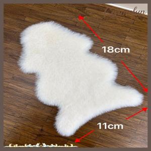 [Carmelun] 1 12 Dollhouse Imitation Sheepskin Plush Rug Model Dollhouse Bedroom Living Room Floor Mat Decoration Doll House Accessories
