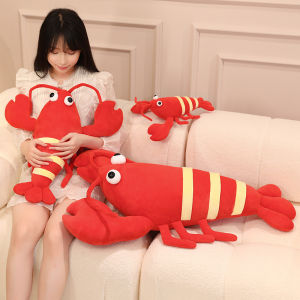 JOJO CASTLE 35/60/90cm Red Lobster Filled with Marine Animal Plush Toys for Childrens Crayfish Soothing Doll Kids Christmas Decoration Gift