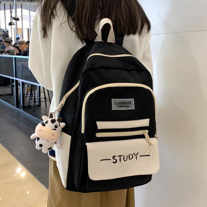 Schoolbag female shoulder bag high school students junior high school students middle school students small campus double shoulder backpack three to six grades large Lazada