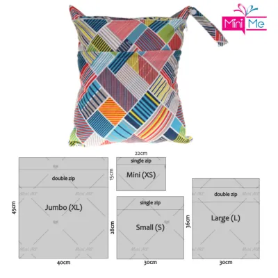 (4 SIZES) Wet Bag WetBag Double Zip Diaper Bag Baby Toddler Kids Waterproof Wet Bag Diaper Bag Swim Bag Travel Bag IFC Childcare School