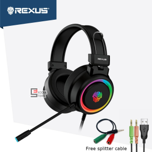 Headset Gaming Rexus Vonix F30 with Headset Stand TOWER AC3001 FREE Splitter