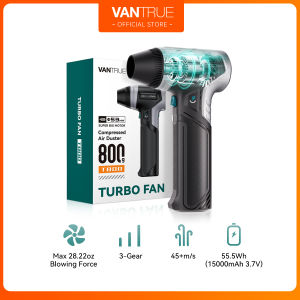 Vantrue T800 Cordless Air Duster – Super Power Rechargeable Blower 3-Speed Adjustable Brushless Motor for Keyboard Car Cleaning Home Patio & PC Dusting