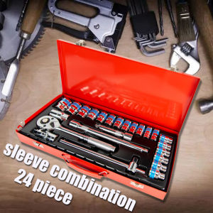 Tool sets Made in Germany 24PCS Socket SET 8mm to 32mm 1/2 Drive with Ratchets sockets  Power Handle  Sliding Bar flyman tools set original socket tools tools set with box socket wrench set wrench tools set