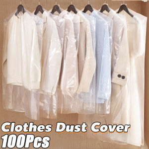 10Pcs Thicken Clothes Dustproof Cover Plastic Cover for Hanging Clothes Dress Waterproof Suit Clothes Storage Bag Transparent Clothes Plastic Film