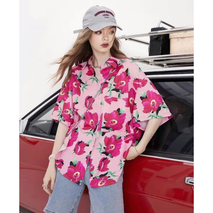 มาเเล้ว เสื้อสงกรานต์ลายดอก เสื้อเชิ้ตฮาวายเเขนสั้น เสื้อเที่ยวริมทะเล ...