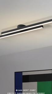 LED Minimalist and elegant linear ceiling light for entryway corridor bedroom and closet with three-color lighting options