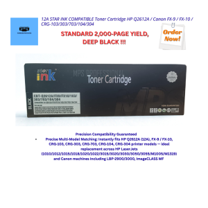 12A STAR INK COMPATIBLE Toner Cartridge HP Q2612A / Canon FX‑9 / FX‑10 / CRG‑103/303/703/104/304