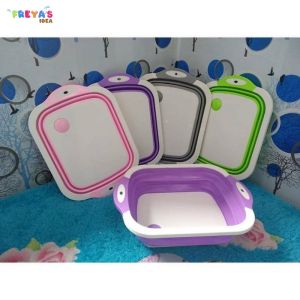 FR-C128 Talenan Lipat Baskom Multifungsi 3in1 Cutting Board Portable Baskom Lipat Peralatan Dapur