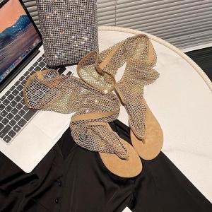 Womens Summer Hollow Out Sock Boots New Trendy Toe Clip Sandals Mesh Boots Over-the-Knee Stretch Boots