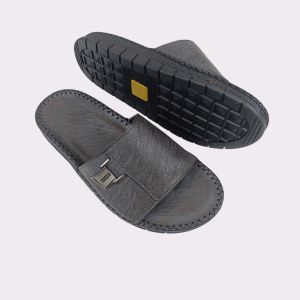 Dép nam quai ngang thời trang DTX01 hai màu nâu xám trẻ trung đế doctor may viền thủ công chắc chắn