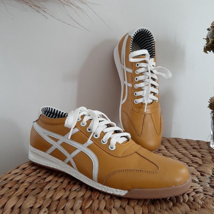 Sepatu Onitsuka Kulit Pria Wanita Sneakers Kulit Asli Sport