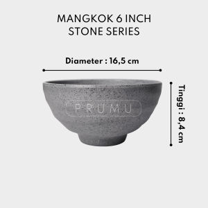 PRUMU Melamine Stone Series Tableware - Peralatan Makan Piring Mangkok Gelas Melamin warna Abu