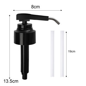 Oyster Sauce Bottle Pressure Nozzle Pump Head One-Press 8ml Precision Nozzle Olive Oil Squeezer Dispenser with 2 Long Dip Tubes Kitchen Tools