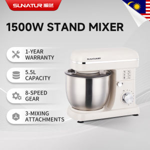 SUNATUR 5.5L Household Mixer 1500W 8-Speed Smart Automatic Stand Mixer Baking Blender Kneading Machine SR-3106A