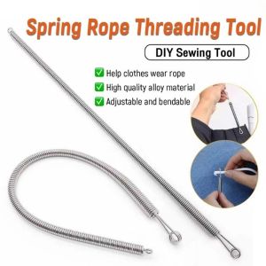 1Pc Stainless Steel Bendable Spring Threader Multipurpose Waist Hat Rope Threading Device Sewing Tool
