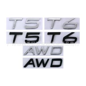 T5 T6 AWD Letter logo 3D Metal emblem Rear sticker for VOLVO XC40 XC60 XC90 S40 S60 S90 V40 V60 V90 Trunk badge Silver black