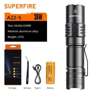 FCSUPERFIRE A12 tactical flashlight super bright rechargeable aluminium alloy waterproof strong light multiple modes portable led zoom torch for outdoor hiking household camping
