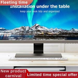 Fleeting time Under Table Laptop Holder Portable Notebook Storage Bracket Stand Mount Desktop Organizer With Anti-Scratch Silicone Pad