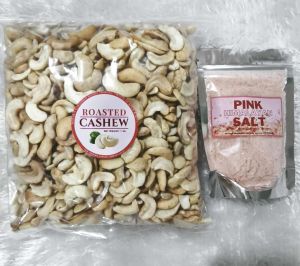 Roasted Cashew Split Nuts (No Oil No Salt) 1kg + FREE 100g Himalayan Pink Salt