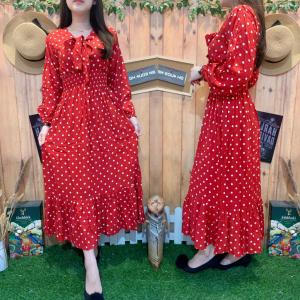 LONG DRESS DOTTY TIEL LONGSLEEVE 5055-6