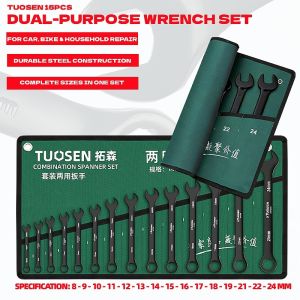 8-24mm Dual Purpose Wrench Set Double Head Open End Plum Spanner Kit with Bag Universal Hand Tool