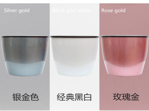 LZD  Plastic Flower Pot Large Diameter Self-Absorbent Lazy People Raised Living Room Floor Large Flower Pot Plastic Rental No Watering