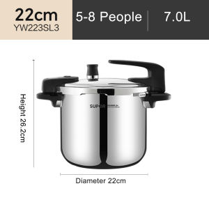 Supor Original 304 Stainless Steel Pressure Cooker Heavy Duty 7.0L Explosion Proof Induction Compatible 100kPa