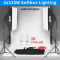 Selens  2X 135W LED Soft Box Photography Softbox Continuous Lighting Kit Stand Studio. 
