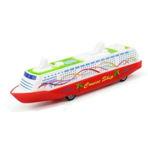 DUDLEYB Gliding Sliding Steamship Model Toy Simulation Cruise Boat Model Ornaments Plastic Pull Back Ship Gift for Kids