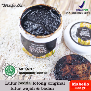 Mabello bedda lotong lulur hitam lulur badan bisa untuk wajah isi 300 gr mabelo beda lotong BPOM