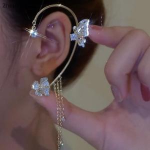 【ZP】 Cute Jewerry 1 bông tai hình bướm bông tuyết mới khuyên tai không Xỏ Khuyên Tai Phụ kiện thời trang dễ phối