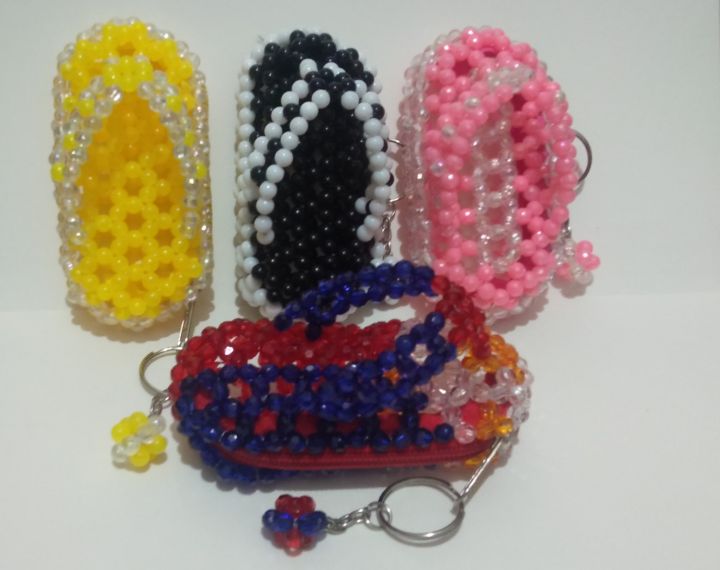 Keychain Beads Wallet Slipper Designs Pvc Plastics Keychain