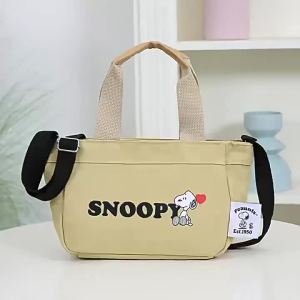 Túi vải in hình Snoopy dành cho nữ túi đeo vai học sinh túi mua sắm in hình túi đeo chéo vải canvas cầm tay
