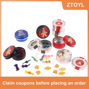 【ZTOYL】 Hộp quà tặng kẹo bánh quy giáng sinh thu nhỏ Nhà búp bê 1:12 hộp thiếc Mô hình đồ chơi trang trí cảnh sống gia đình