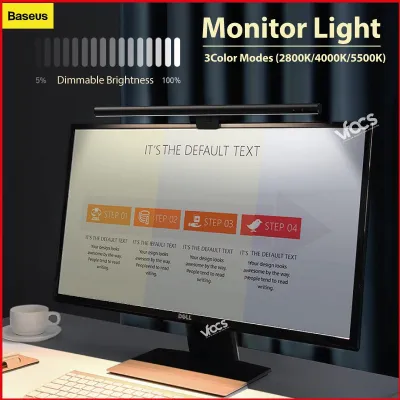 Ready Stock Baseus i-wok Series Monitor Light Bar Dimmable LED Screen Hanging Light Desk Study Lamp with 3 Color Modes Youth Series