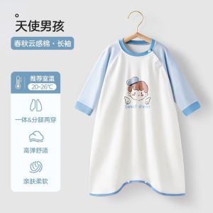 婴儿睡袋春秋夏薄款纯棉儿童家居服睡衣新生儿宝宝睡裙防踢被神器