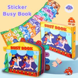 HISTO การเรียนรู้แบบโต้ตอบ หนังสือเงียบสำหรับการเรียนรู้ทางดิจิทัล ติดซ้ำ 1-10 การรับรู้คำศัพท์ปริมาณ ของเล่นหนังสือ DIY สำหรับเด็ก เกมจับคู่ การ์ตูน หนังสือมอนเตสซอรี่เงียบและยุ่ง สาวๆ