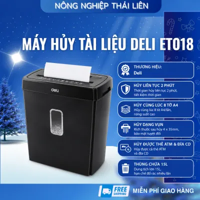 Máy Hủy Tài Liệu Chính Hãng Deli 15 lít ET018 Hủy Dạng Vụn Công Suất Lớn Dành Cho Văn Phòng Cá Nhân