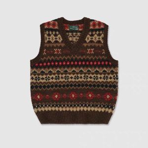Women V Neck Knit Vest 2026 Fall New Retro Preppy Style Korean Sleeveless Waistcoat