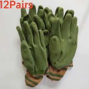 12 Pairs Work Gloves Premium Nitrile Coated With Tire Rubber Grip Builders Gardening Industrial Protective Safety Working Gloves